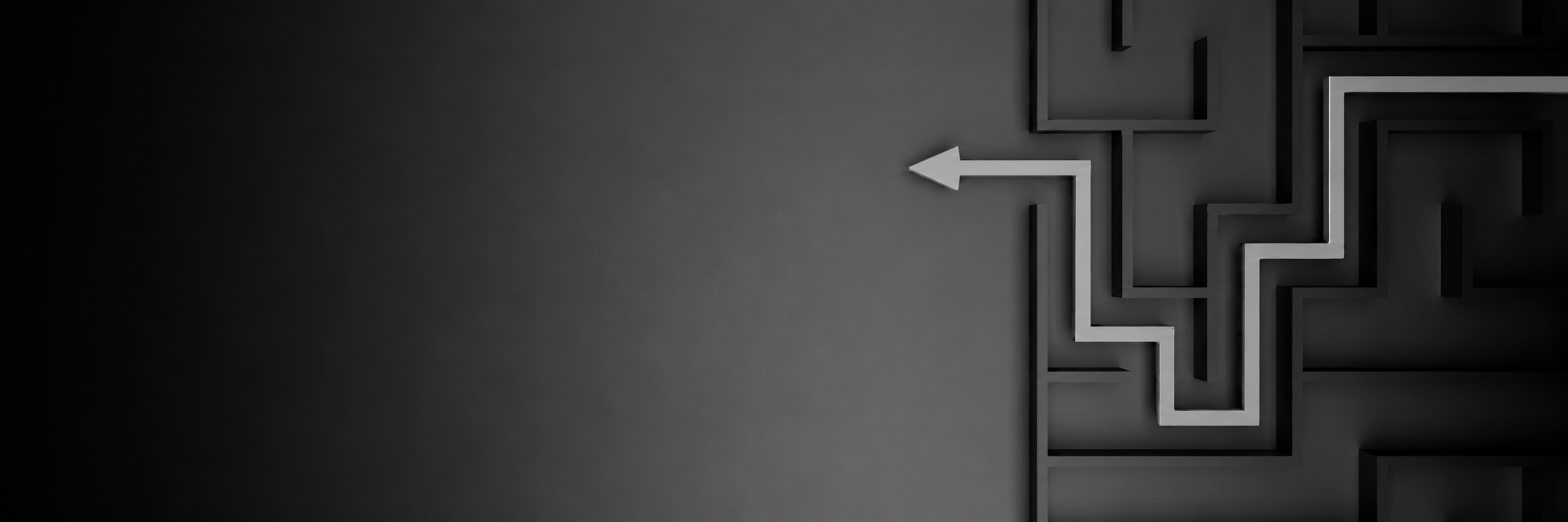 A single clear path out of a maze